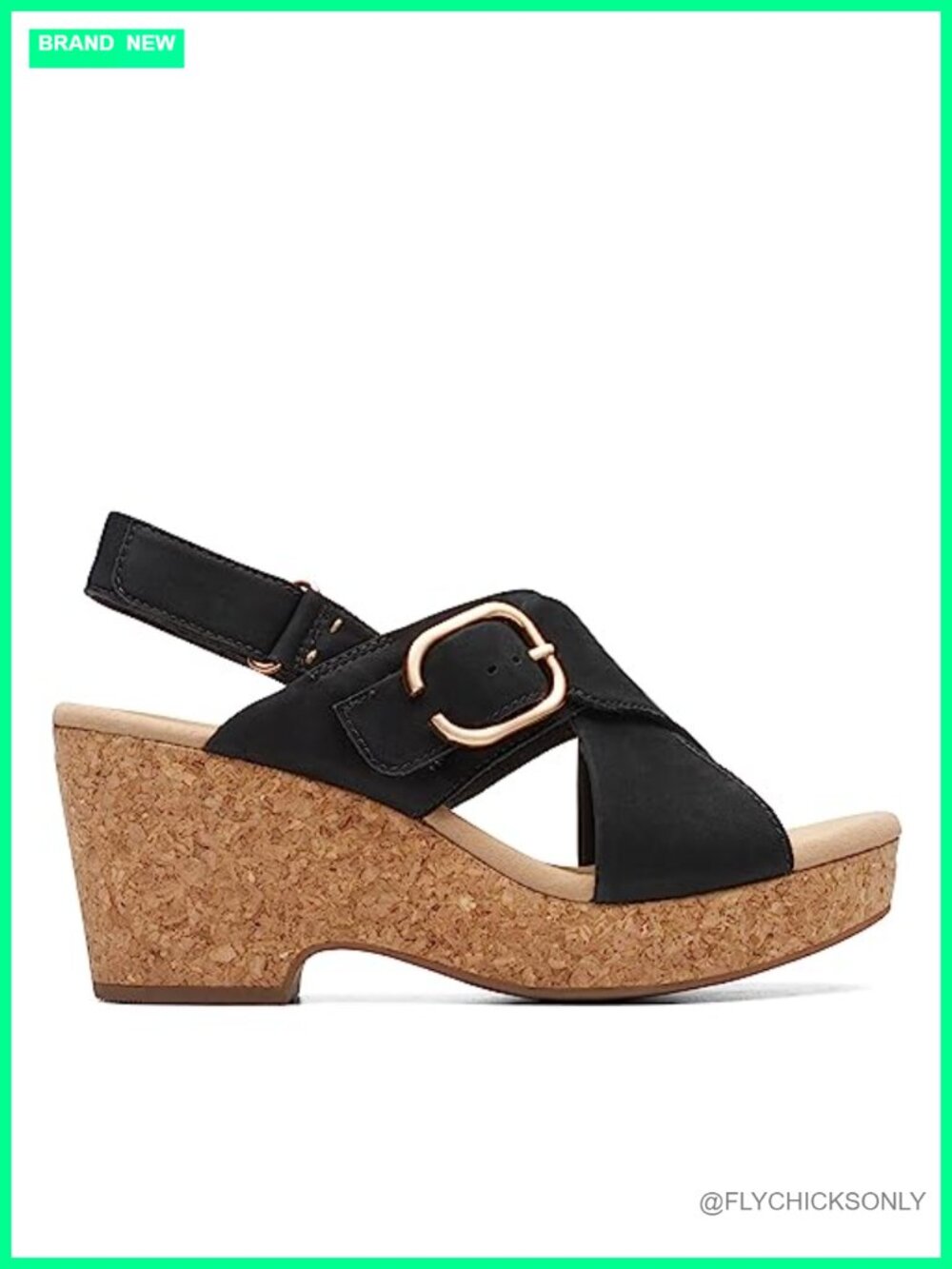 Lightweight Slingback Wedge Sandal with Cork and Leather